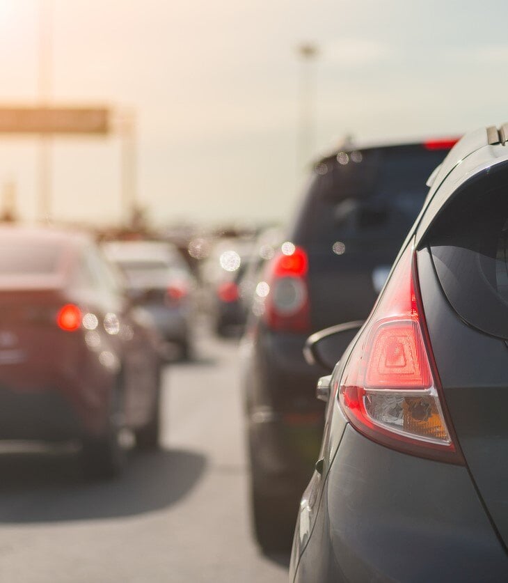 Cars parked in line